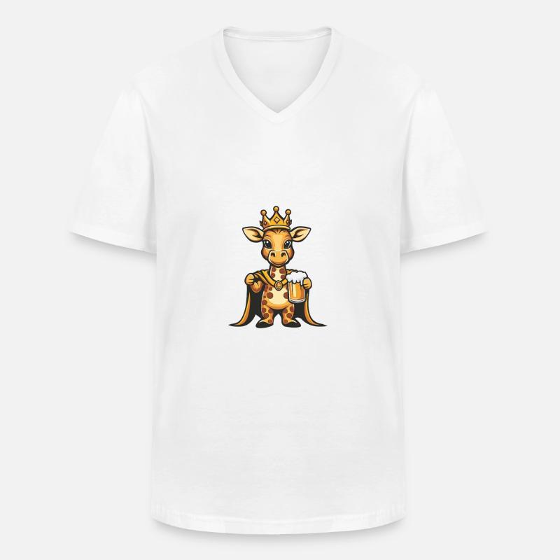 Giraffe Bier Lustig - Männer-T-Shirt mit V-Ausschnitt - Weiß