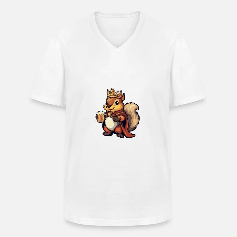 Eichhörnchen Bier Lustig - Männer-T-Shirt mit V-Ausschnitt - Weiß