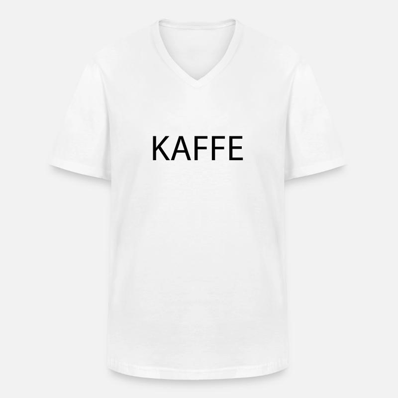 Kaffee - Männer-T-Shirt mit V-Ausschnitt - Weiß
