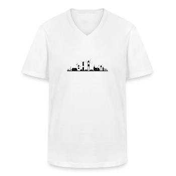 SYLT Nordsee Insel Skyline Stadt - Männer-T-Shirt mit V-Ausschnitt - Weiß - Vorne - AI Model Male 185 light (185cm)
