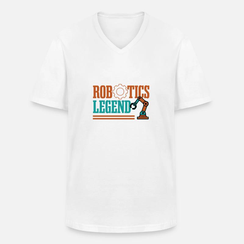 Robotics Legend Funny Robot Engineer - Men's V-Neck T-Shirt - white