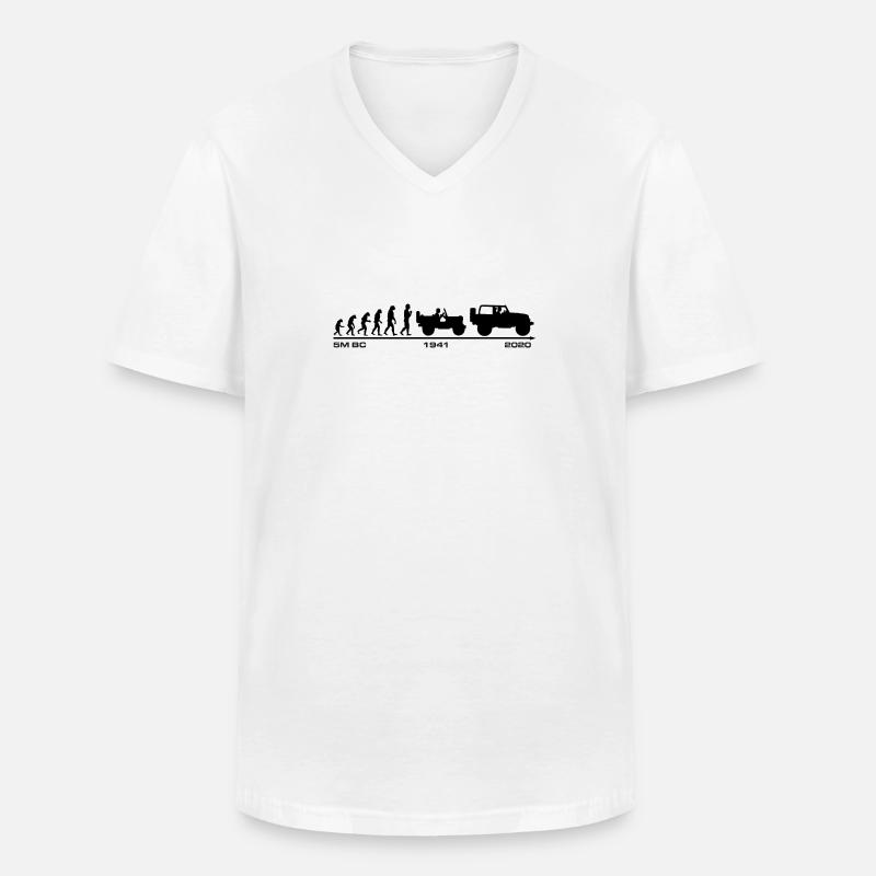 Jeep Evolution update 2020 - T-shirt col V Homme - blanc