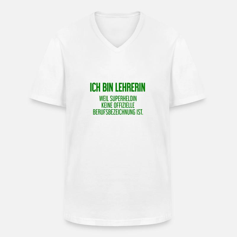 Lehrerin - Mein offizieller Superhelden-Beruf! - Männer-T-Shirt mit V-Ausschnitt - Weiß