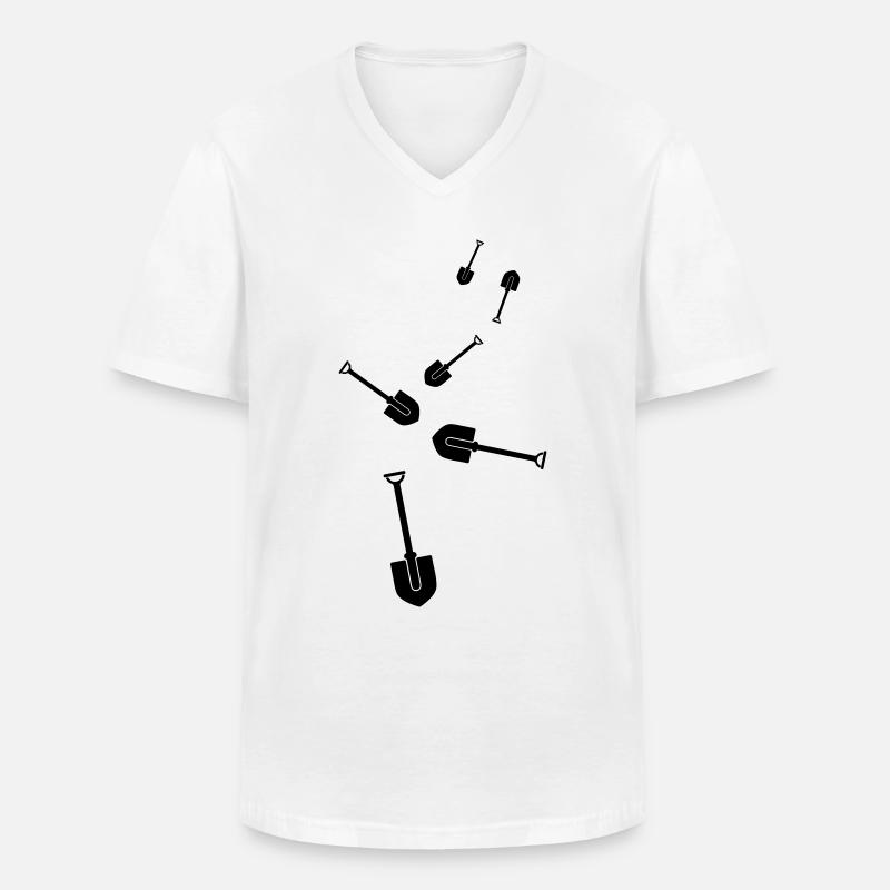 Schaufel icon Silhouette - Männer-T-Shirt mit V-Ausschnitt - Weiß