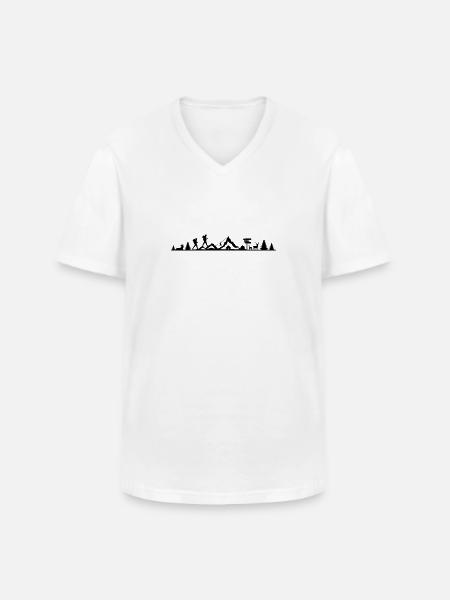WANDERN Wanderer Forest Mountains - Men's V-Neck T-Shirt - white