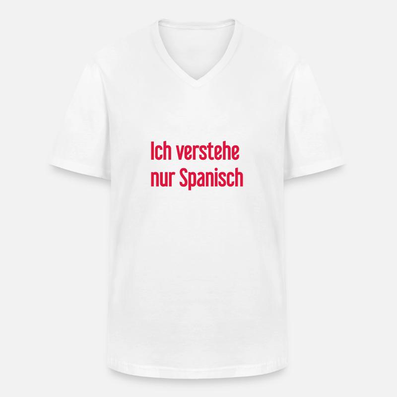 Ich verstehe nur Spanisch - Männer-T-Shirt mit V-Ausschnitt - Weiß