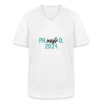 Docteur 2024 Graduation Philistin Dissertation Phd - T-shirt col V Homme - blanc - Devant - AI Model Male 185 light (185cm)