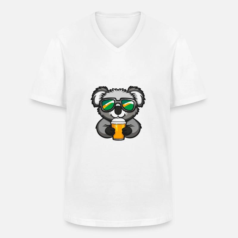 Koala Ski Bier - Männer-T-Shirt mit V-Ausschnitt - Weiß