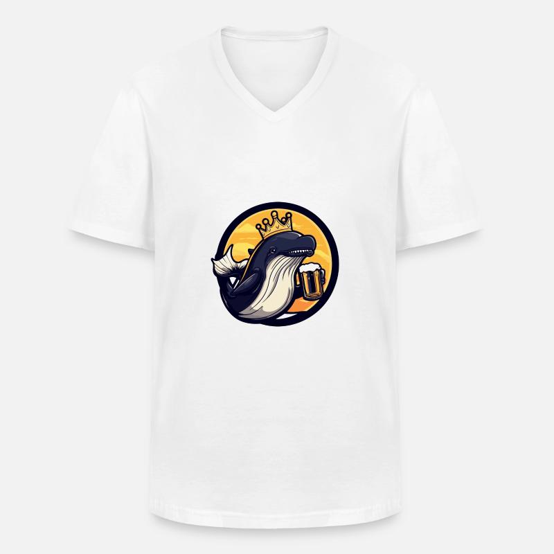 Wal Bier Comic - Männer-T-Shirt mit V-Ausschnitt - Weiß