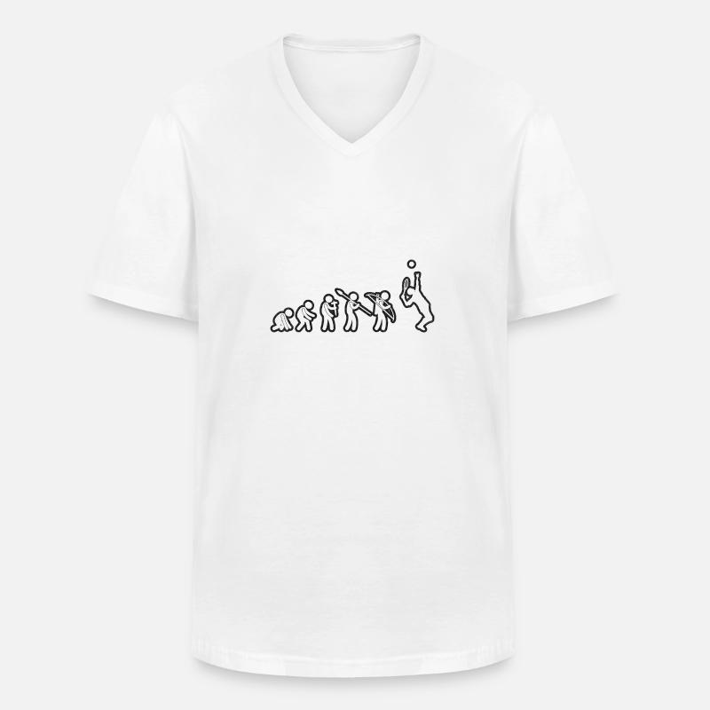 Evolution Tennis White Grunge - Männer-T-Shirt mit V-Ausschnitt - Weiß