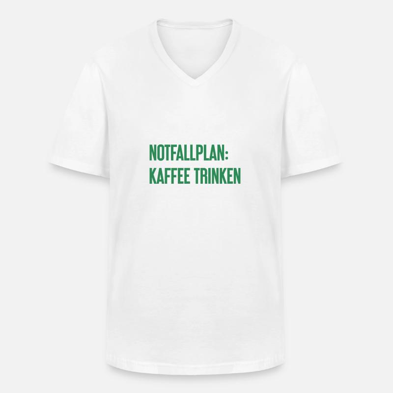 Kaffee-Notfallplan - Männer-T-Shirt mit V-Ausschnitt - Weiß