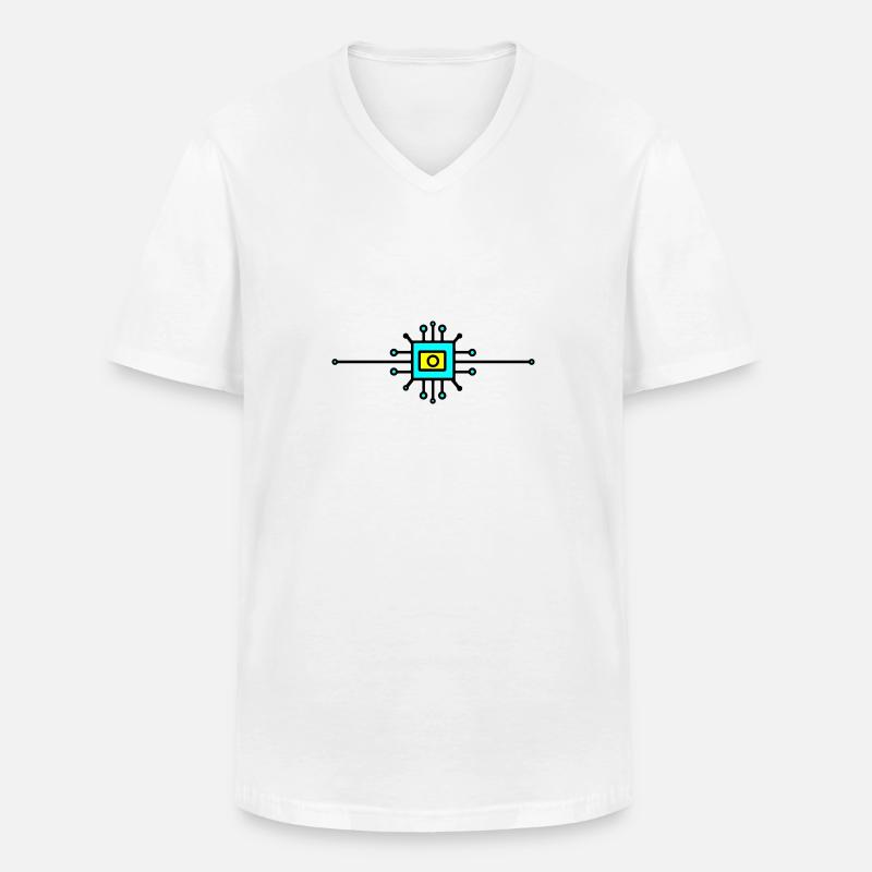 Computer Chip Digital Sensor - Männer-T-Shirt mit V-Ausschnitt - Weiß