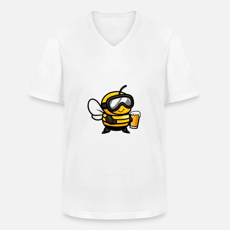 Biene Ski Bier - Männer-T-Shirt mit V-Ausschnitt - Weiß