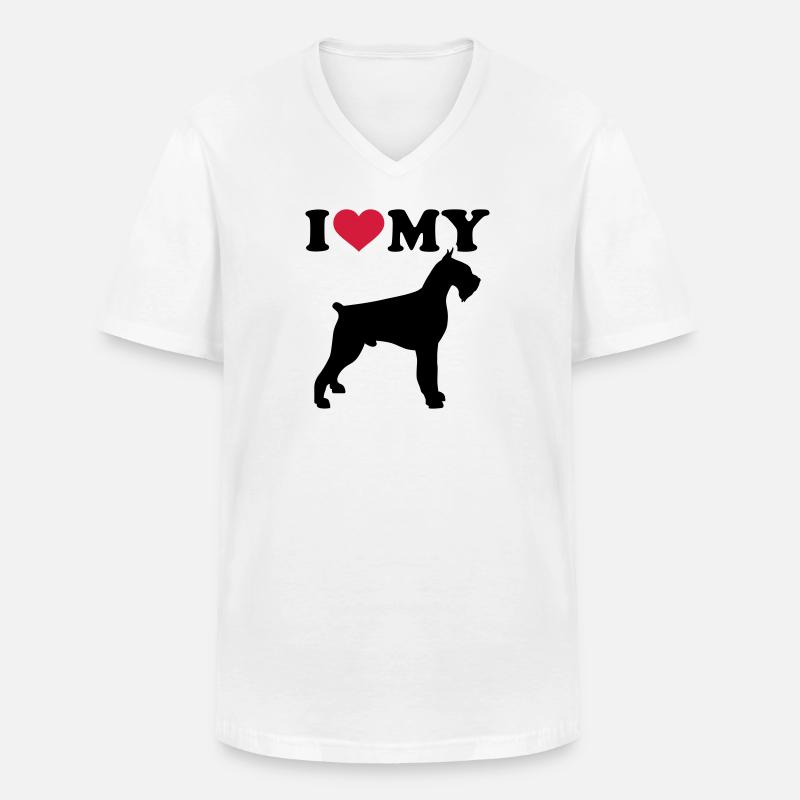 Riesenschnauzer - Männer-T-Shirt mit V-Ausschnitt - Weiß