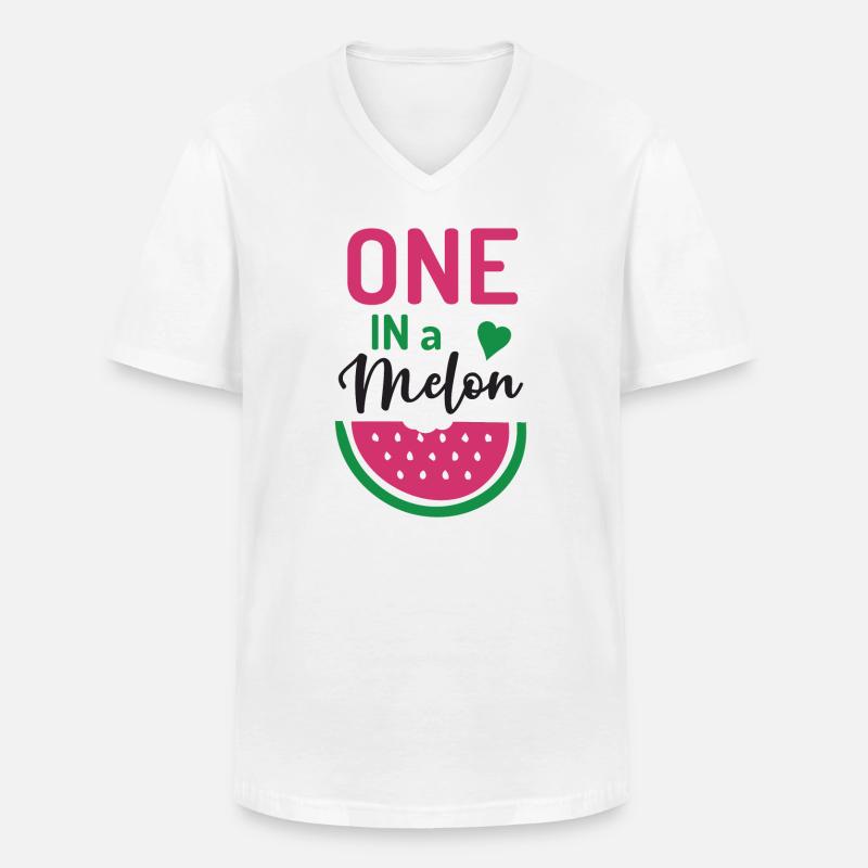 Eins in einer Melone - Männer-T-Shirt mit V-Ausschnitt - Weiß