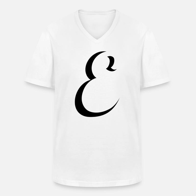 Letter E, Name, der Buchstabe E - Männer-T-Shirt mit V-Ausschnitt - Weiß