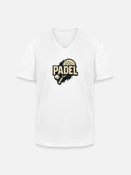 Padel Kraft Logo - Men's V-Neck T-Shirt - white