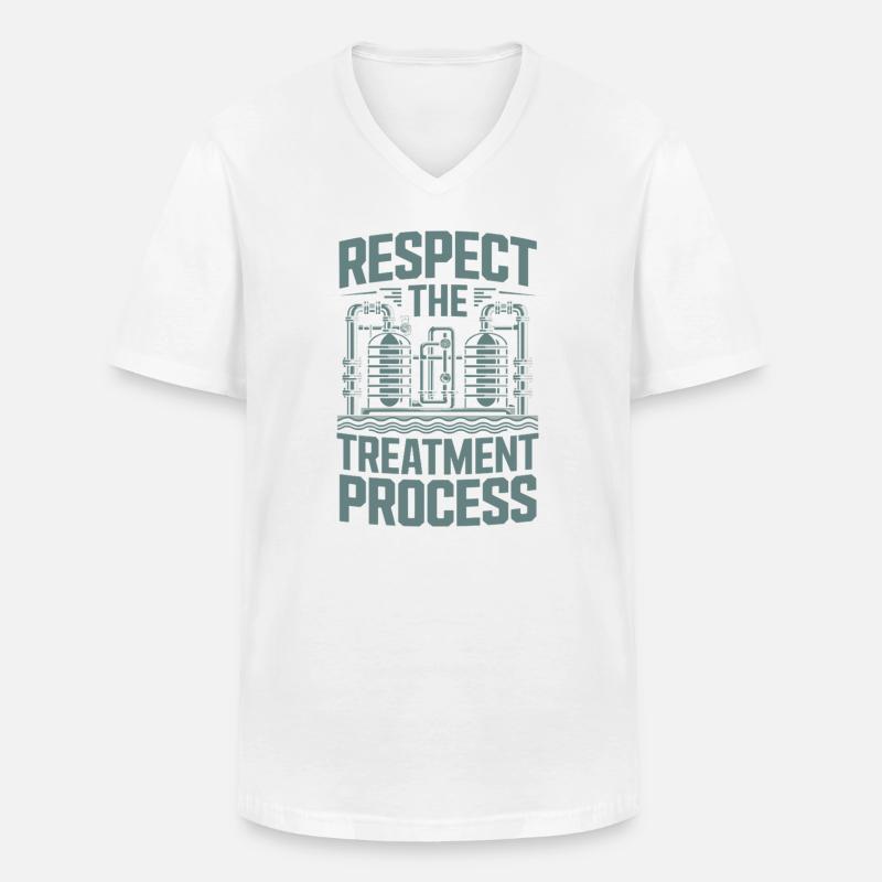 Respect The Treatment Process Wasseraufbereitung - Männer-T-Shirt mit V-Ausschnitt - Weiß