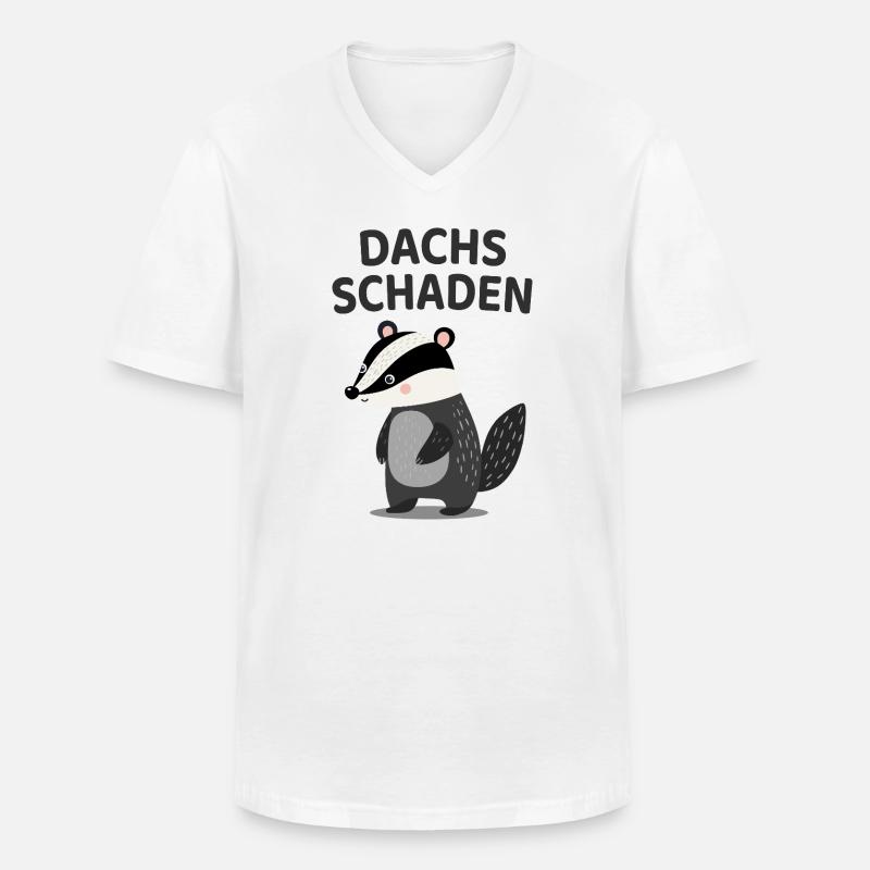 Dachs Schaden Lustiger Dachs Spruch - Männer-T-Shirt mit V-Ausschnitt - Weiß