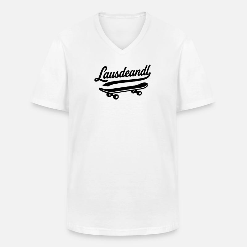 Lausdeandl - Männer-T-Shirt mit V-Ausschnitt - Weiß