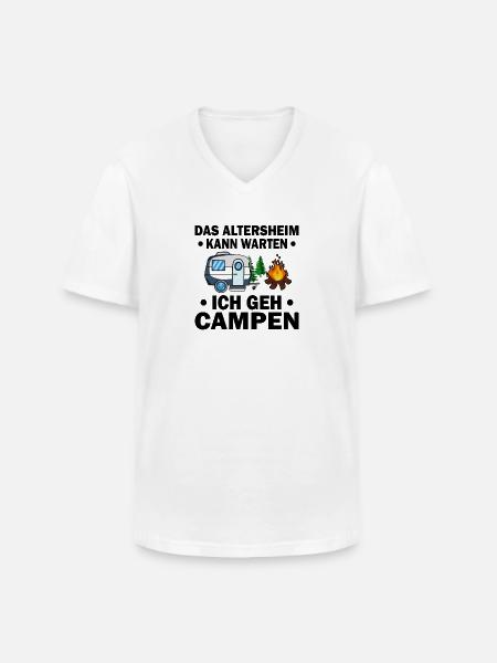 Camper und Rentner - Männer-T-Shirt mit V-Ausschnitt - Weiß