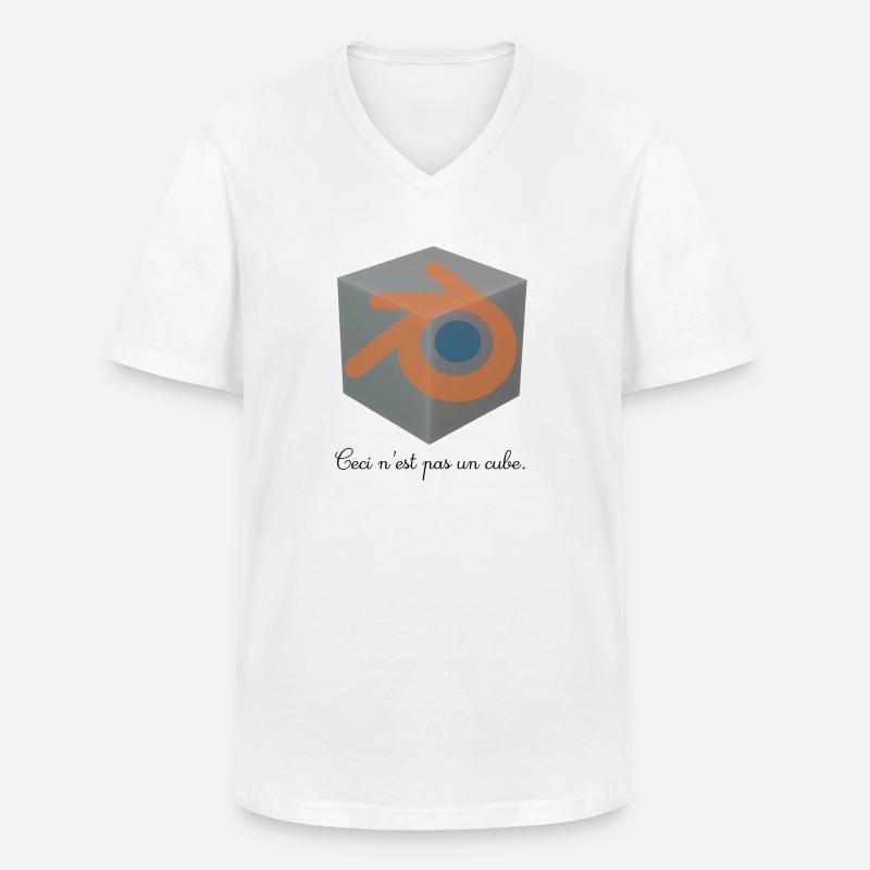 Ceci n'est pas un cube! - Männer-T-Shirt mit V-Ausschnitt - Weiß