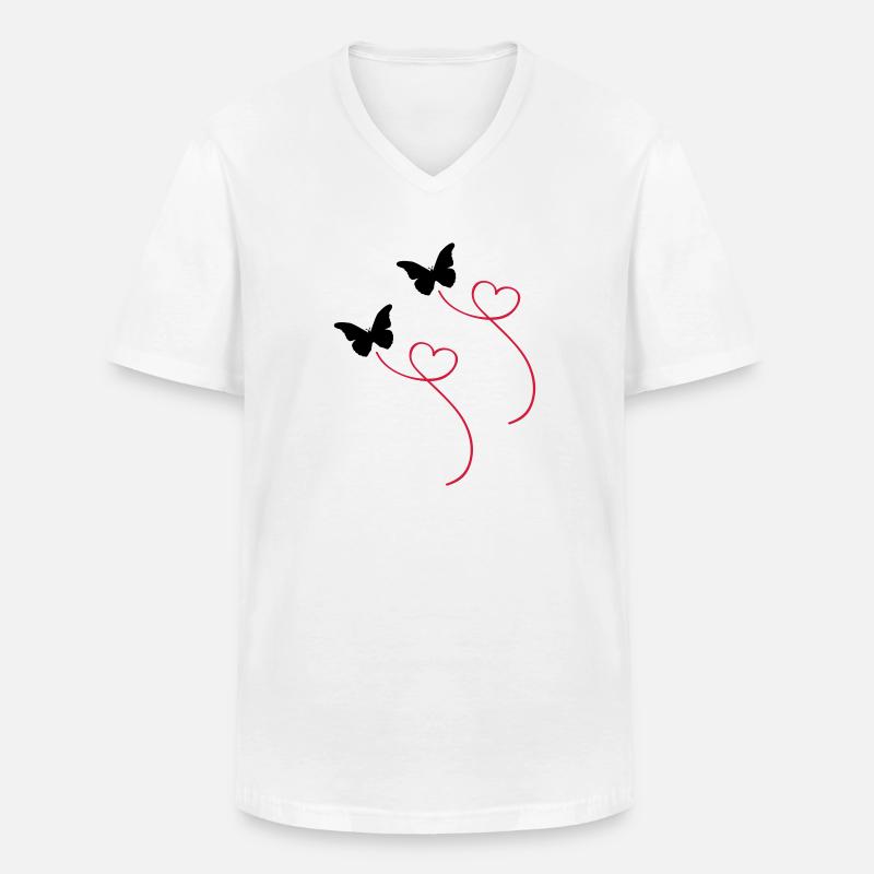 schmetterlinge - Männer-T-Shirt mit V-Ausschnitt - Weiß