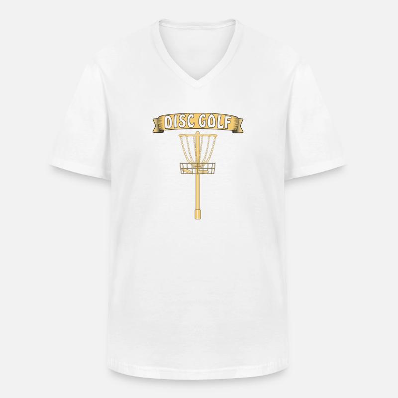 DISC GOLF - Männer-T-Shirt mit V-Ausschnitt - Weiß