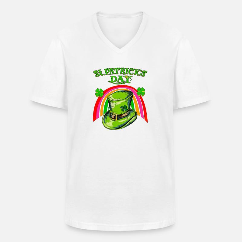ST PATRICK S DAY - Männer-T-Shirt mit V-Ausschnitt - Weiß