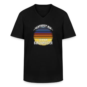VERTRAUT MIR ICH BIN BÜRGERMEISTER - Männer-T-Shirt mit V-Ausschnitt - Schwarz - Vorne - AI Model Male 178 dark (178cm)