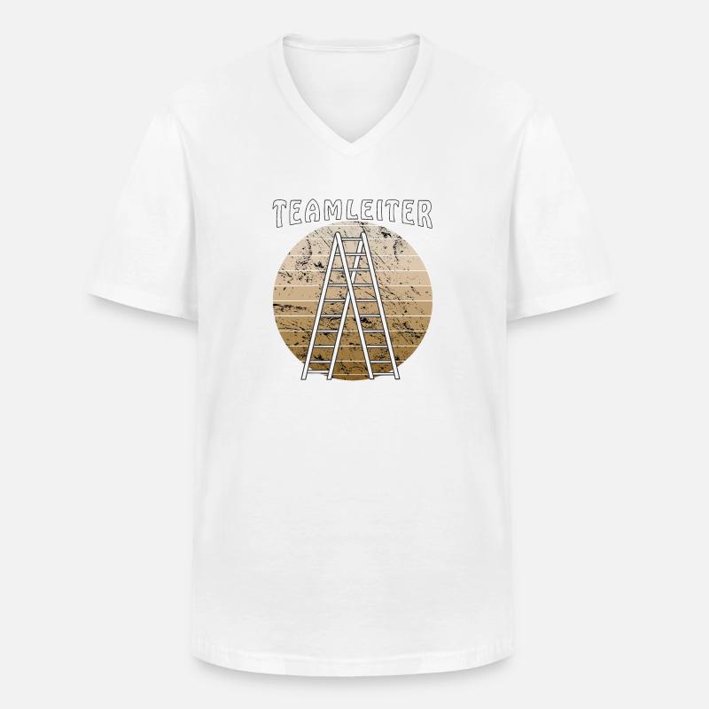TEAMLEITER - Männer-T-Shirt mit V-Ausschnitt - Weiß