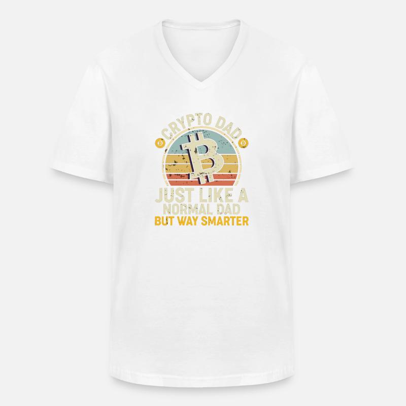 Krypto Papa - Männer-T-Shirt mit V-Ausschnitt - Weiß
