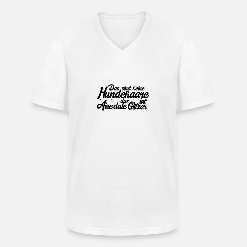 Airedaleterrier - Männer-T-Shirt mit V-Ausschnitt - Weiß