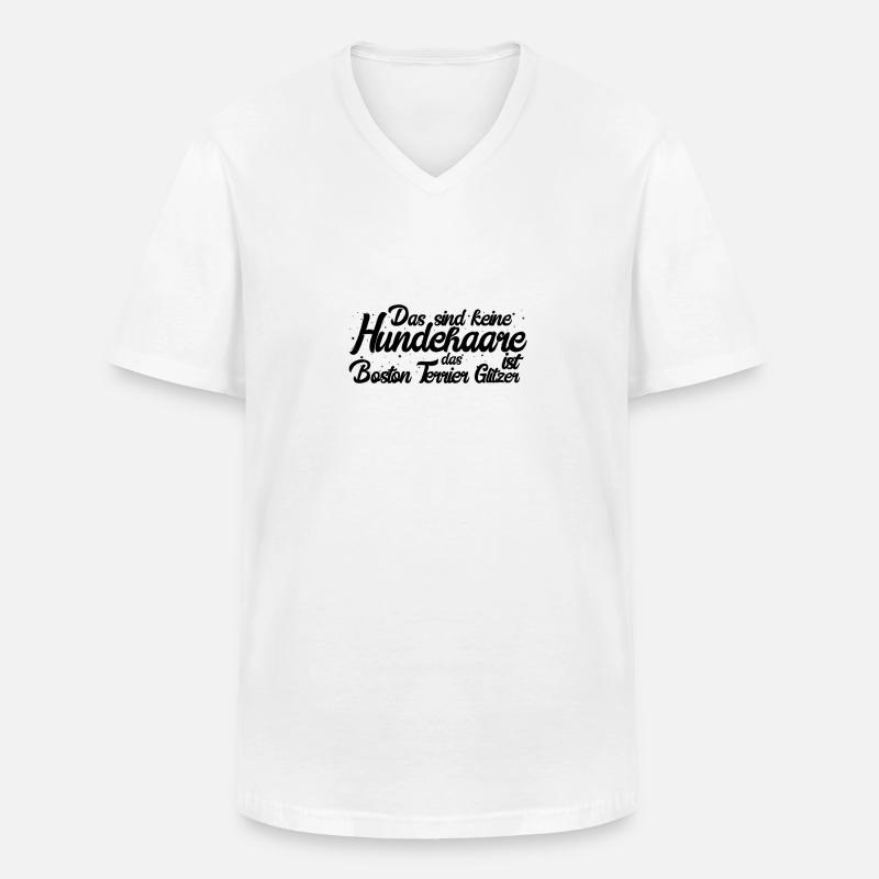Boston Terrier - Männer-T-Shirt mit V-Ausschnitt - Weiß