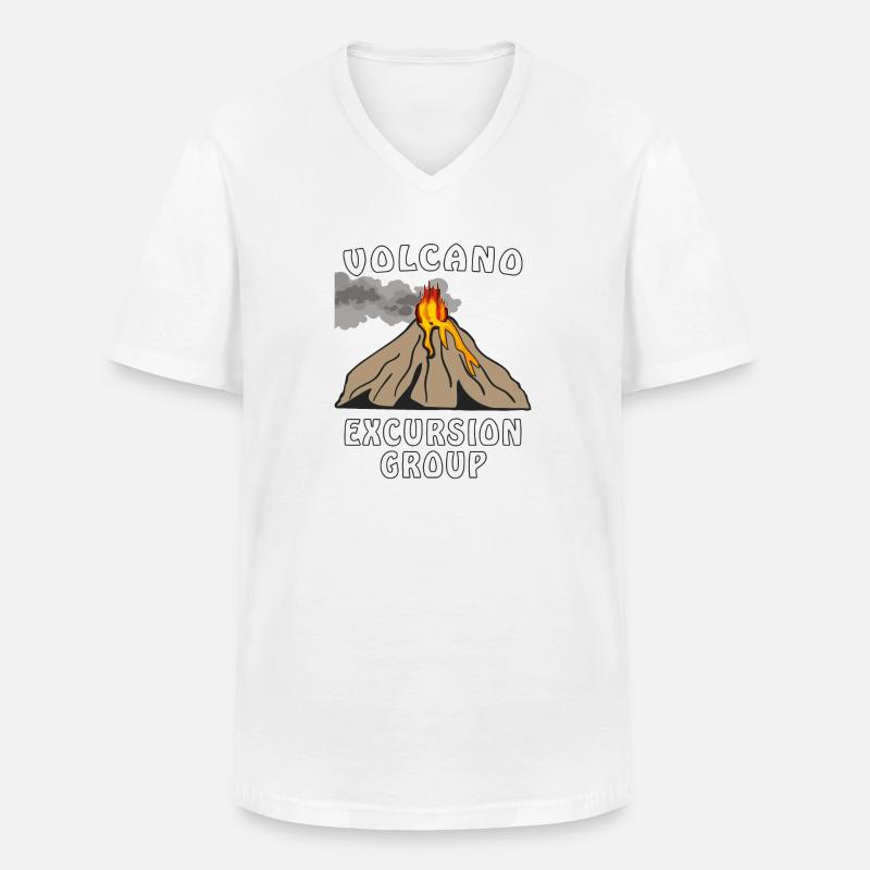 VOLCANO EXCURSION GROUP - Männer-T-Shirt mit V-Ausschnitt - Weiß