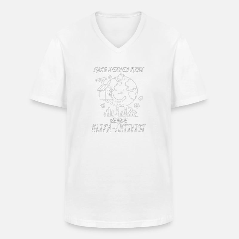 WERDE KLIMAAKTIVIST - Männer-T-Shirt mit V-Ausschnitt - Weiß