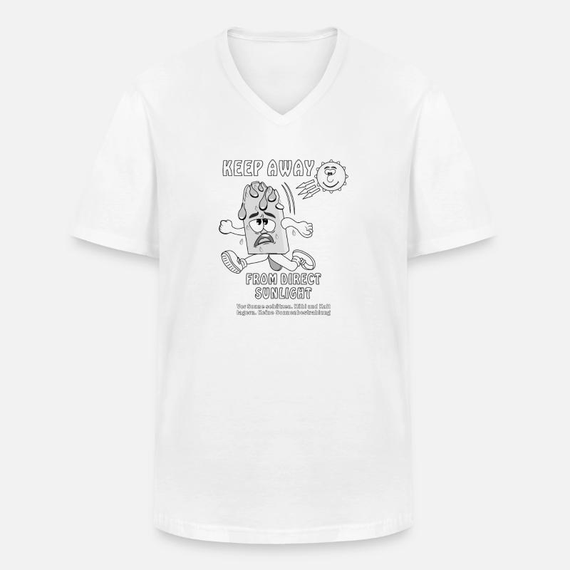 SONNENSCHUTZ EISCREME - Männer-T-Shirt mit V-Ausschnitt - Weiß