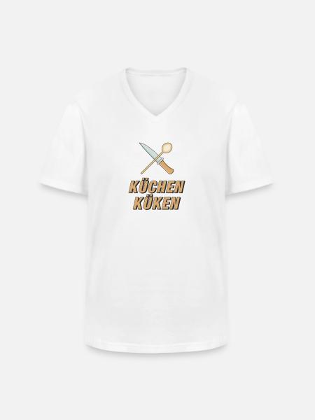 KÜCHEN KÜKEN - Männer-T-Shirt mit V-Ausschnitt - Weiß