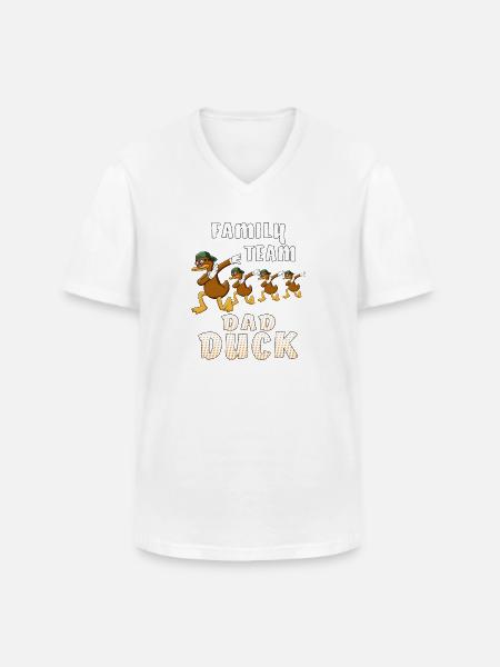 FAMILY TEAM DAD DUCK - Men's V-Neck T-Shirt - white