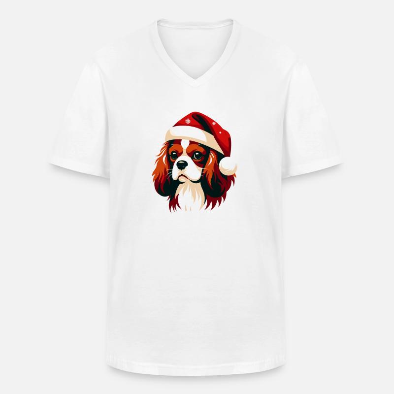 Weihnachtspullover Mütze - Schickes Hundegeschenk - Männer-T-Shirt mit V-Ausschnitt - Weiß