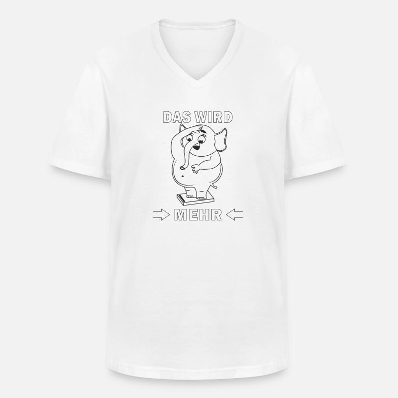 DECREASE - Men's V-Neck T-Shirt - white
