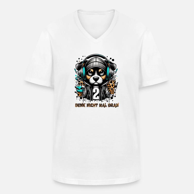 DENK NICHT MAL DRAN - Männer-T-Shirt mit V-Ausschnitt - Weiß
