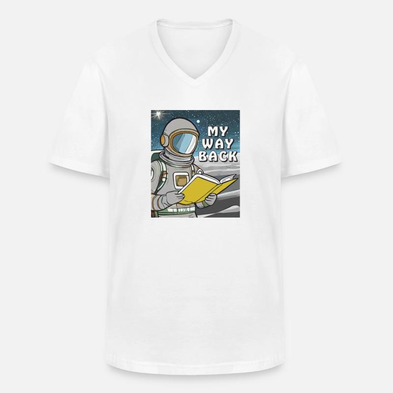 ASTRONAUT BUCH MY WAY BACK - Männer-T-Shirt mit V-Ausschnitt - Weiß