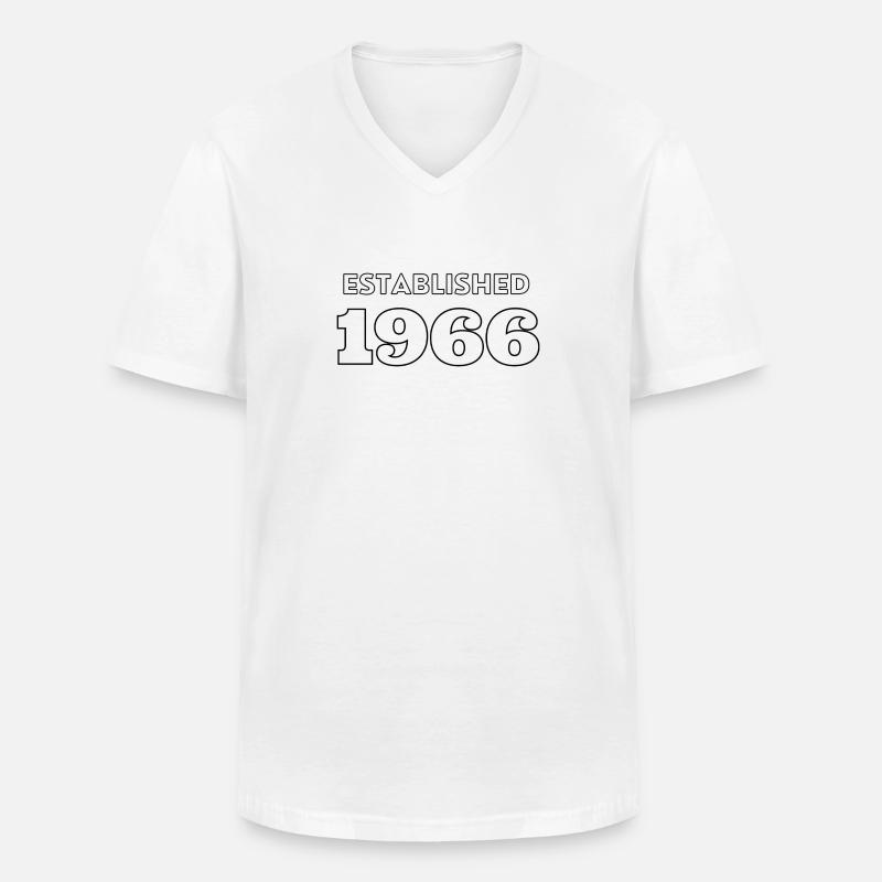 Established 1966 - Männer-T-Shirt mit V-Ausschnitt - Weiß