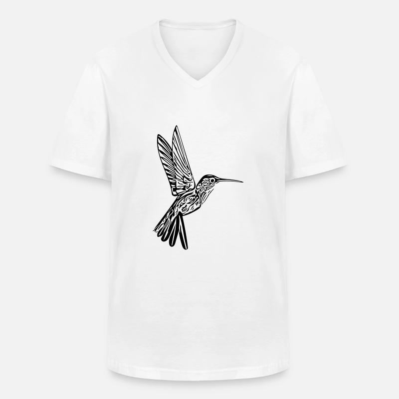 Kolibri - Männer-T-Shirt mit V-Ausschnitt - Weiß