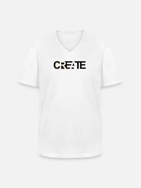 CREATE, modern, creative credo - Men's V-Neck T-Shirt - white