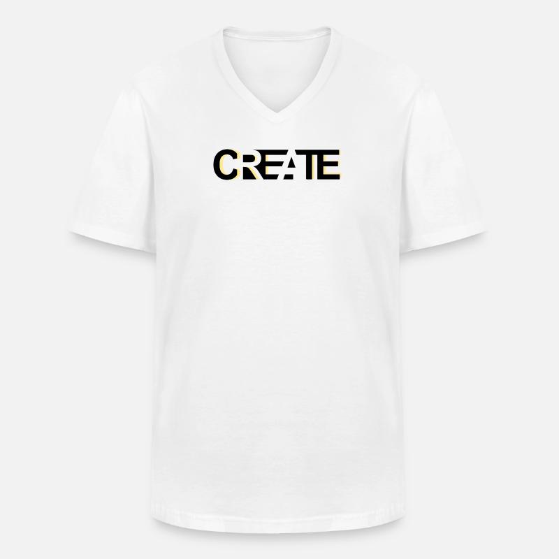 CREATE, modern, creative credo - Men's V-Neck T-Shirt - white