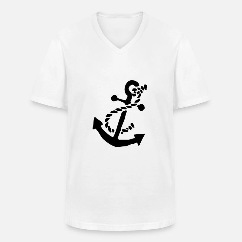 Anker 2 - Männer-T-Shirt mit V-Ausschnitt - Weiß