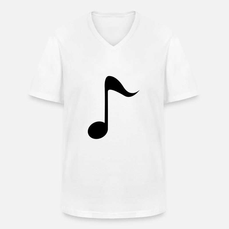 Note - Männer-T-Shirt mit V-Ausschnitt - Weiß