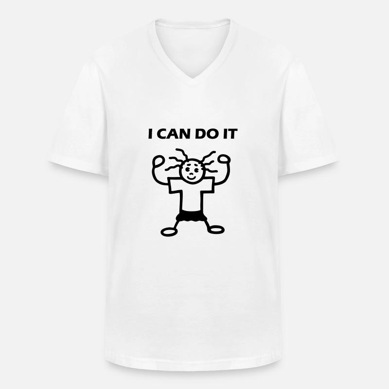 I CAN DO IT - Männer-T-Shirt mit V-Ausschnitt - Weiß